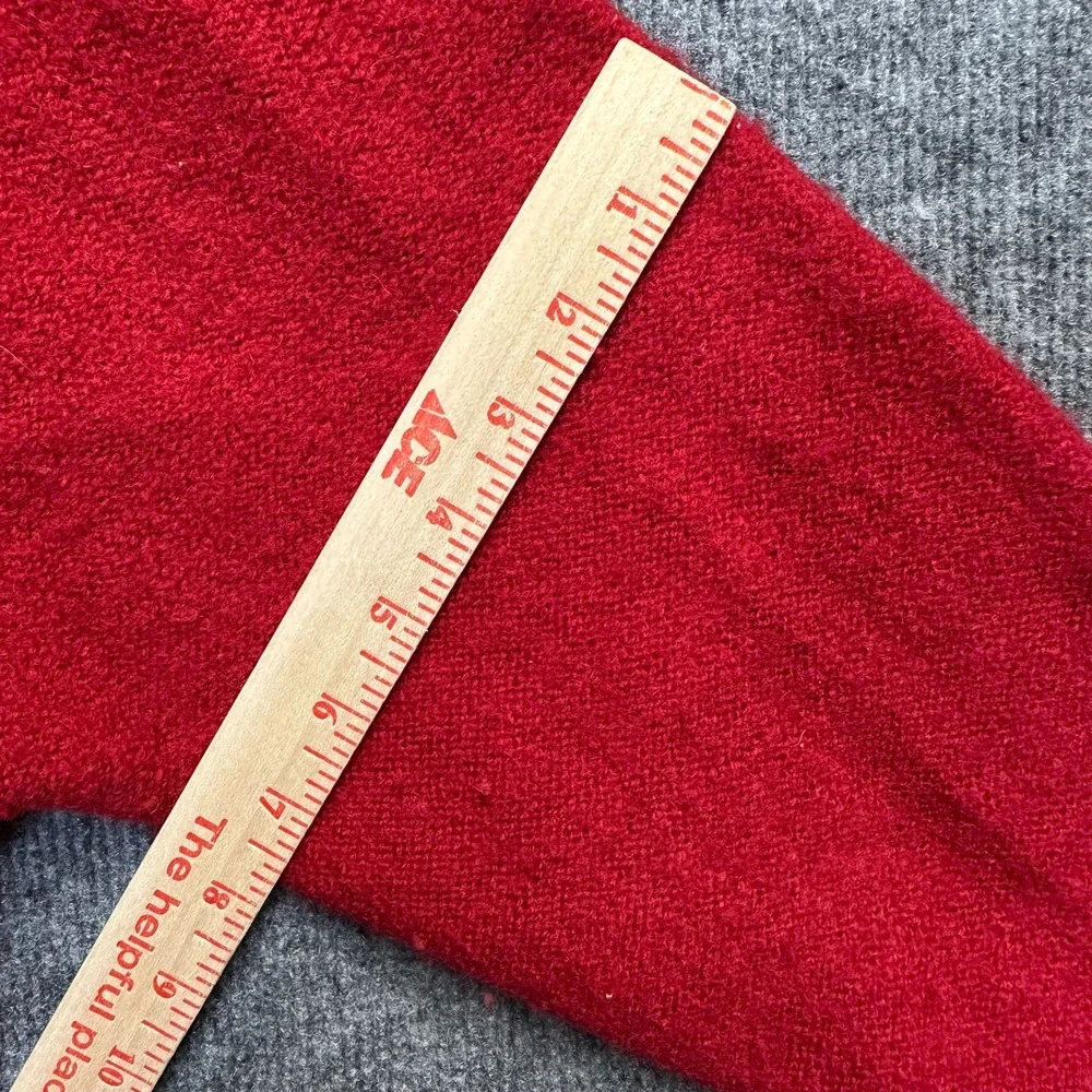 Kobe by Crystal Kobe Red 100% Wool Full Zip Cardigan Sweater Womens 1X Vintage